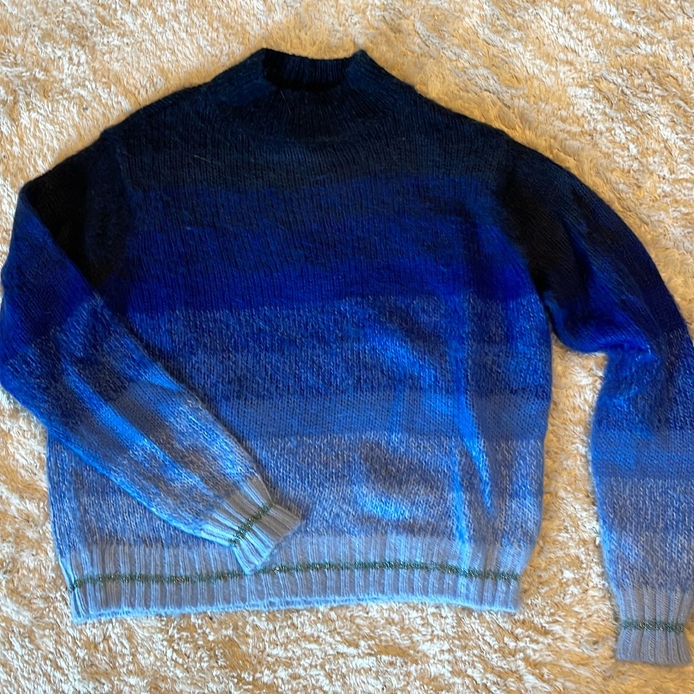 American Eagle Outfitters Blue Ombre Cowl/Turtleneck Sweater